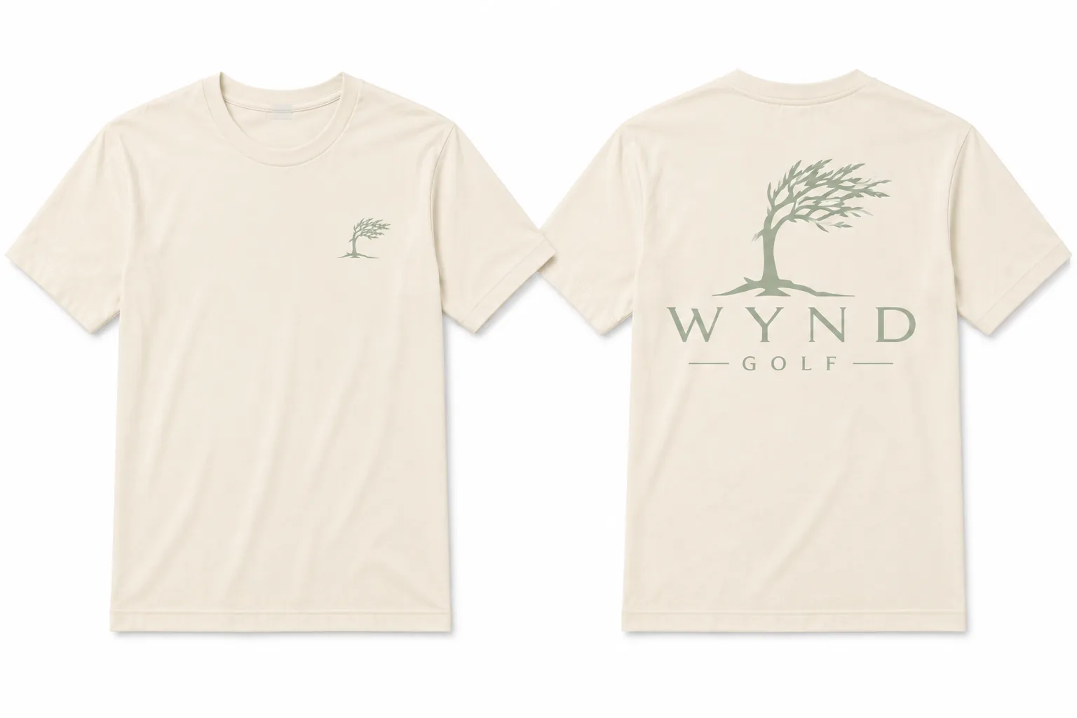 Wyndy Tee in Ivory / Sage Lettering